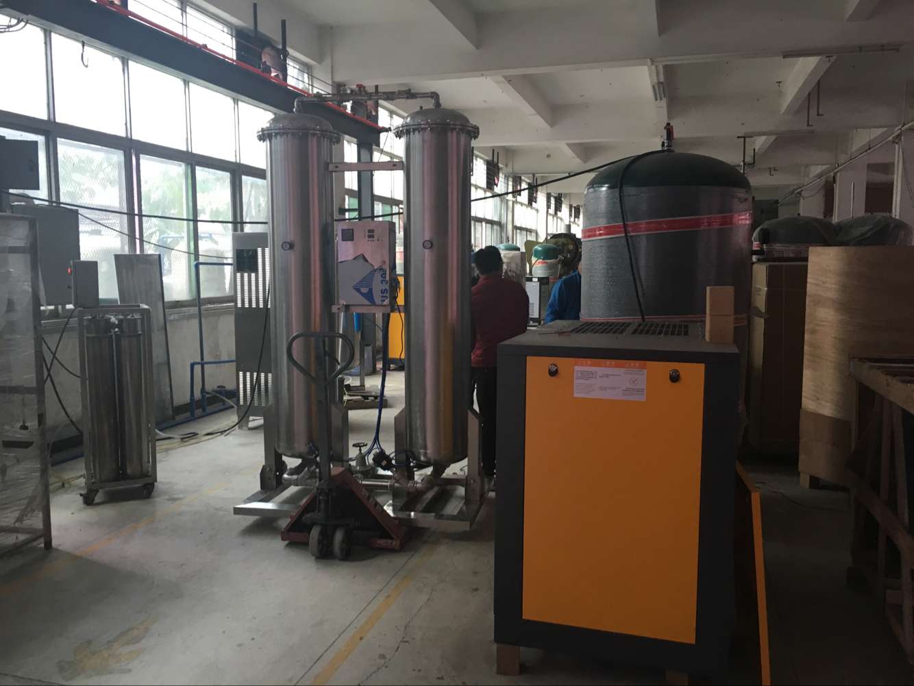 佳環(huán)開工第一天調試出貨2KG臭氧發(fā)生器應用于染色廢水臭氧脫色降解COD提標改造